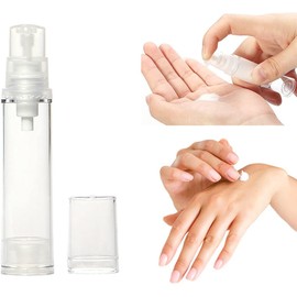 12 Pcs 5ml Mini Clear Airless Pump Bottles Portable Travel Bottles for Toiletries Small Vacuum Cosmetic Cream Pump Bottles Lotion Dispenser Bottles Containers for Shampoo Liquid Foundation