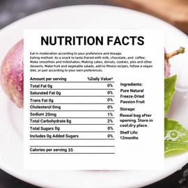 Tropical Crunchy Freeze Dried Passion Fruit | All-Natural With No Sugar Added Or Additives | Frozen Passion Fruit Adds Vibrant Flavor To Smoothies, Baking, Drinks & Snacks 4.2OZ /120G