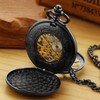 Tiong Black Rudder Pattern Double Opening Case Men's Mechanical Pocket