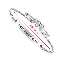 Best Nanny Ever Gifts, Nanny Valentines Day Bracelets for Women, Cute Nanny Present from Kids for Birthday