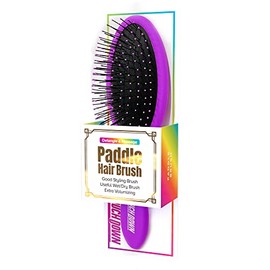 TouchDown Paddle Brush Flexible Bristle Wet or Dry Damp Styling Hair Brush Add Volume Detangle and Smooth (Purple)
