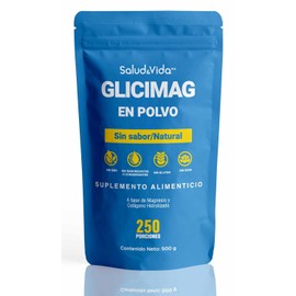 Glicinato de Magnesio en Polvo - 500 Gramos - Rinde 250 Días - Sin Gluten, Sin Sabor - S&V