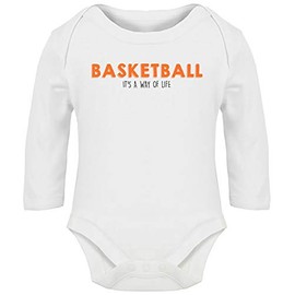 Hippowarehouse Basketball It's a Way of Life Baby Vest Bodysuit (Long Sleeve) Boys Girls White