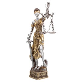 Ciieeo Vintage Libra Statue Scale of Justice Decor for Lawyer's Office Silver