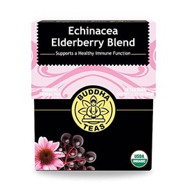 Buddha Teas Organic Echinacea Elderberry Blend - OU Kosher, USDA Organic, CCOF Organic, 18 Bleach-Free Tea Bags