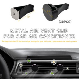 Ohleats 30 PCS Car Metal Air Vent Clips, Auto Perfume Air Outlet Clips Replacement, Air Freshener Clips with Plastic Slot Suitable for Most Vehicle, Universal Car Accessories