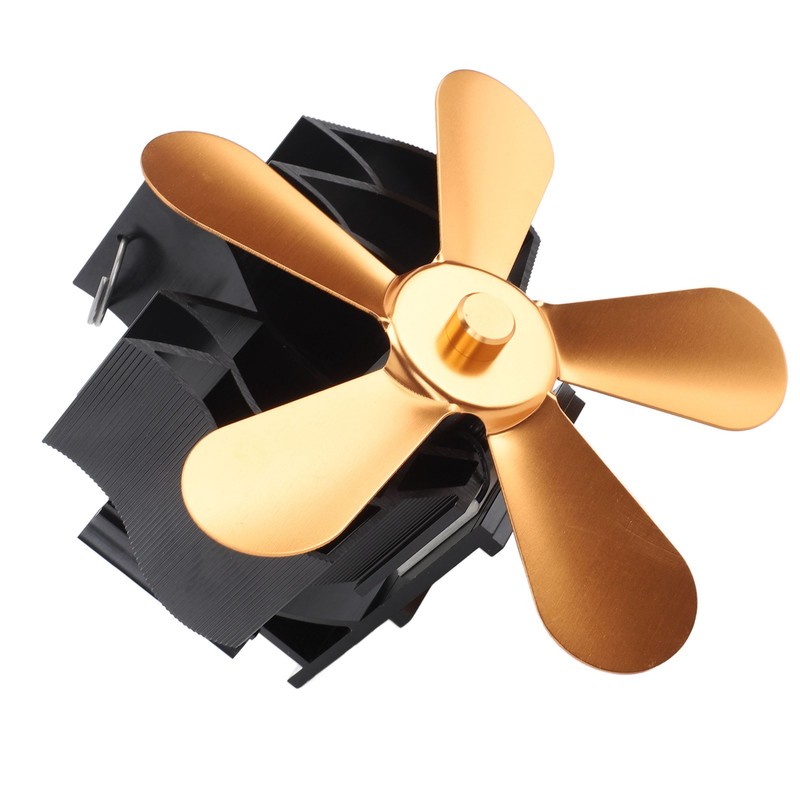Wall Mounted Fireplace Fan 5 Blade Heat Powered Wood Stove