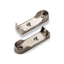 SO-TECH® 1 Pair of Wardrobe Rail Bearings for Oval Cupboard Pipes 30 x 15 mm for Screwing on Cabinet Insides and Shelves Clothes Rail Holder Wardrobe Rail Holder