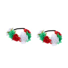 Mikinona 2pcs Bridal Floral Headpiece Flower Crown Hair Wreath Simulated Flower Garland Perfect for Festivals Parties