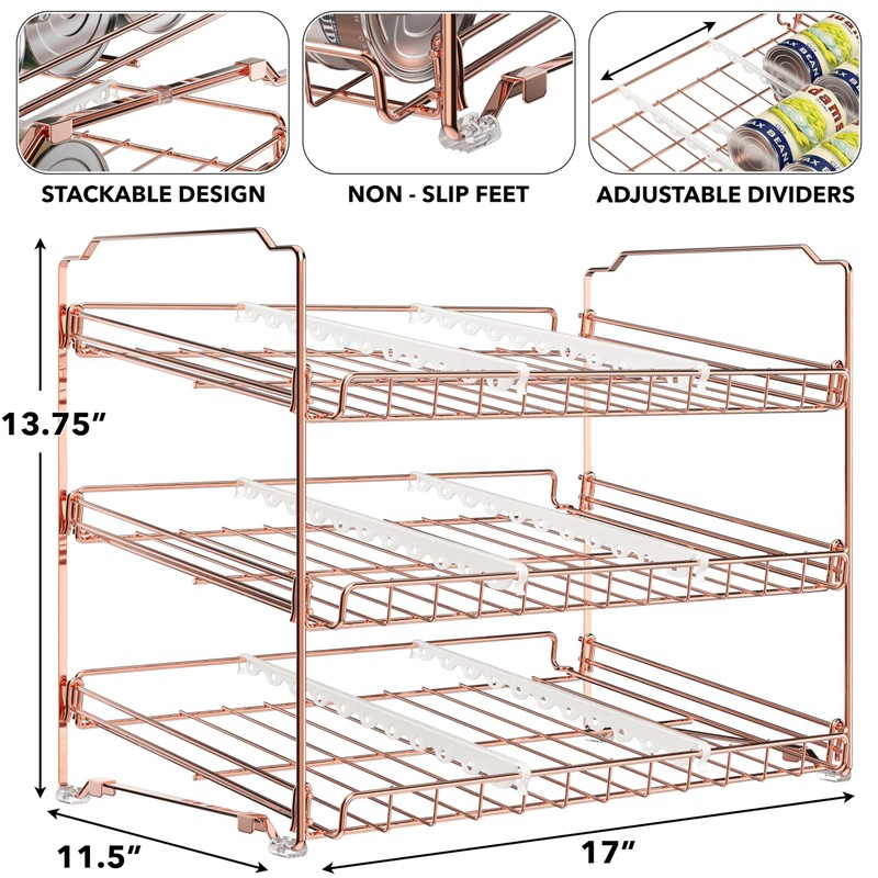 Simple Houseware Stackable Can Organizer Rack for Pantry/Cabinet – 11.5"