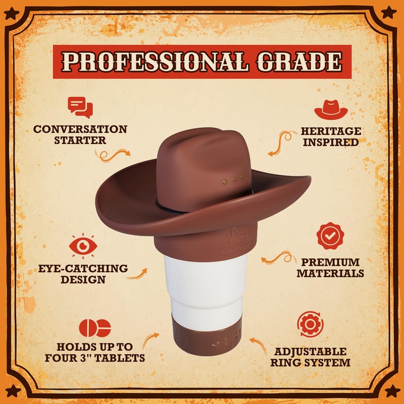 Cowboy Hat Western Floating Pool Chlorine Dispenser - Large Capacity