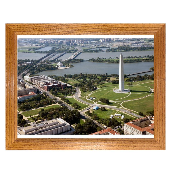 Aerial view of the Washington Monument and Jefferson Memorial, Washington,