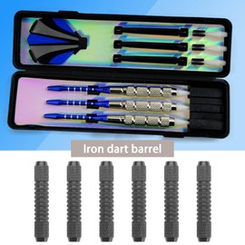 ECSiNG 12PCS Dart Barrels with Dart Rubber O-Rings 14 Grams Replacement Dart Accessories 2BA Internal Thread (6 Black & 6 Silver)