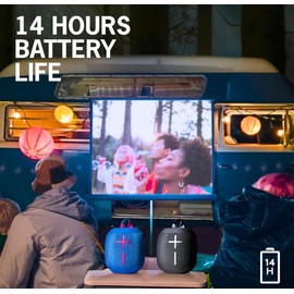 Ultimate Ears WONDERBOOM 3, Portable Wireless Bluetooth Speaker, Big Bass 360-Degree Sound for Outdoors, Waterproof, Dustproof IP67, Floatable, 131 ft Range - Active Black (Renewed)