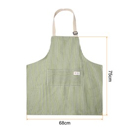 sourcing map 2 Pack Kitchen Cooking Aprons 75x68cm Adjustable Bib Waterproof Chef Apron with 2 Pockets for Men Women Chef, Green Stripes