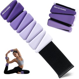 BECOJADDE Wrist Weights for Women At Home 1Lb Ankle Weights Set of 2 Adjustable Weighted Wristbands Arm Leg Weights for Women Men Suitable for Walking Swimming Running Pilates Yoga Gym, Purple