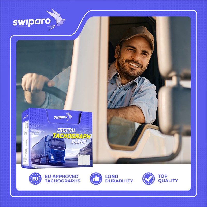 SWIPARO - Certified Tacho Rolls - Tachograph Paper - Thermal