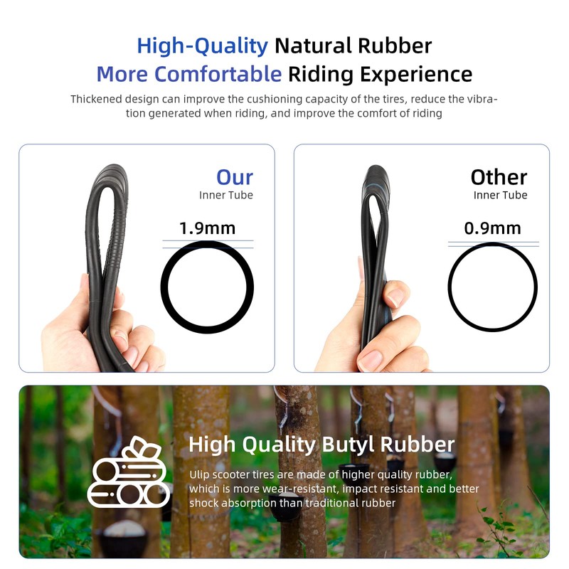 ulip (2 Pack) 90/65-6.5 Replacement Inner Tubes with 90 Degree