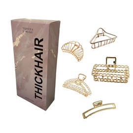 Thick Hair Gold Claw Clips for Women, Strong Grip for All Hair Types Thin and Thick Hair, Hair Accessories