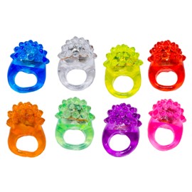 BLINKRING Party Ring, 8 Colours Mix or Diamond Look, Flashing, Luminous LED Party Rings, Mallorca Edition, 60-90 Minutes Light Time, Expandable PVC Rubber Ring