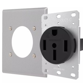 Journeyman-Pro 50 Amp 125/250V 14-50R Flush Mounting Wall Receptacle Range Oven EV Outlet Cover