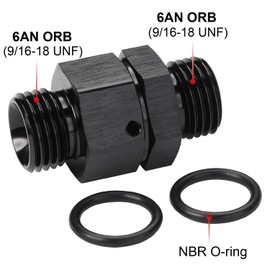 Podavelle 6AN -6 ORB Male to 6AN -6 ORB Male Swivel Union Fitting Adapter Coupler Aluminum Black