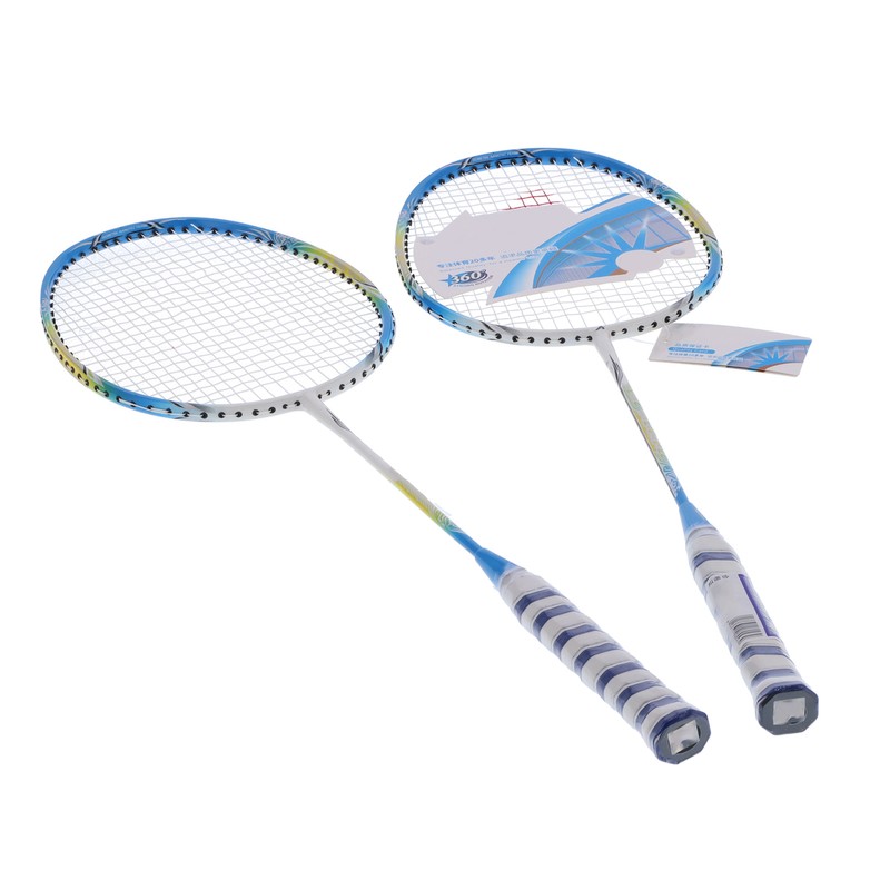 2 Player Badminton Racquets Set Lightweight Full Carbon Double Rackets