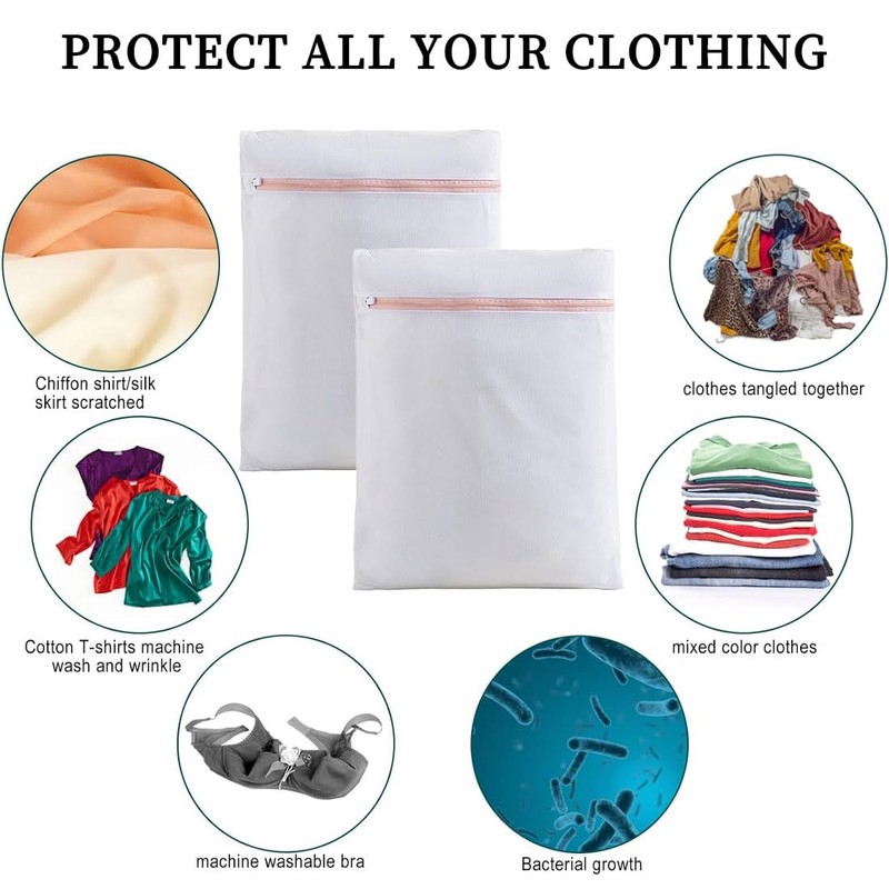BZKSER Pack of 2 Laundry Bags for Washing Machine, Mesh