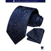 Hisdern TP-01S Men’s Paisley Pattern Necktie and Square Set, Business,