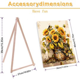 Framed Paint by Numbers Kit with Wooden Easel for Adults Beginners Butterfly Sunflower Acrylic Easy Paint by Number Paint by Number Kits on Canvas with Nice Gift Box 12x16in