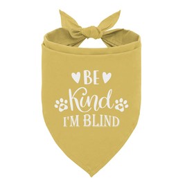 Be Kind I’m Blind Dog Bandana, Yellow Dog Bandana, Blind Dog Accessories, Pet Dog Triangle Scarf, Funny Cute Dog Bandana, Dog Bandana for Small Medium Large Dogs, Dog Bandana Pet Scarf (E21)