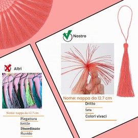 100 pz Nappe Artigianali in Seta Fatte a Mano Mini Ciondoli per Segnalibro Fai da Te, Portachiavi, Ghirlanda, Cappello di Laurea, Tende, Creazione di Gioielli, Decorazioni per Feste, Cucito, Cuscini e