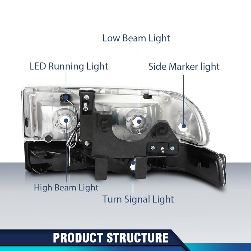 PIT66 Headlights Assembly Front Headlamp LED Light Bar Compatible with