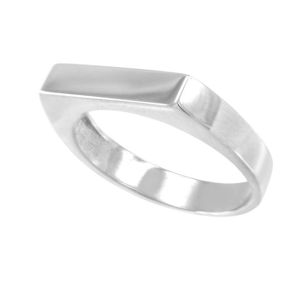 Stackable 925 Sterling Silver Custom Engravable Flat Top Signet Ring
