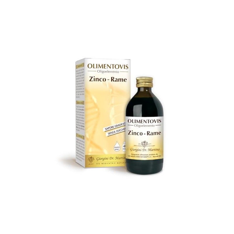 Dr Giorgini Integratore Alimentare, Zinco Rame Olimentovis Liquido Analcoolico -