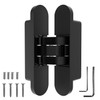 Black Invisible Door Hinge 180 Degree Swing, Heavy Duty (135lb)
