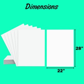 Poster Board, White Poster Paper 22x28, White Poster Board, Poster Board Bulk, Large Poster Board, School Supplies, (100 Pack)