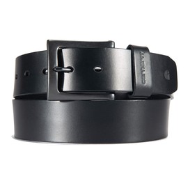 Carhartt Men's Burnished Leather Box Buckle Belt, Black with Black Finish, 44