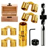 Brass 8mm Hidden Barrel Hinges with Drill Bit and Depth