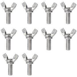 Leliafleury 10Pcs Butterfly Wing Screws M6 x 12mm Stainless Steel Wing Bolt Hand Twist Tighten Fasteners for DIY Tools Machinery Electronic Equipment