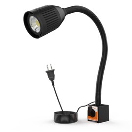 Magnetic Light Flexible Gooseneck Stand 500 Lumen 120v Cob Work Light with Adjustable Magnetic Base for Lathe CNC Milling Drill Press Sewing Machine Industrial Lighting
