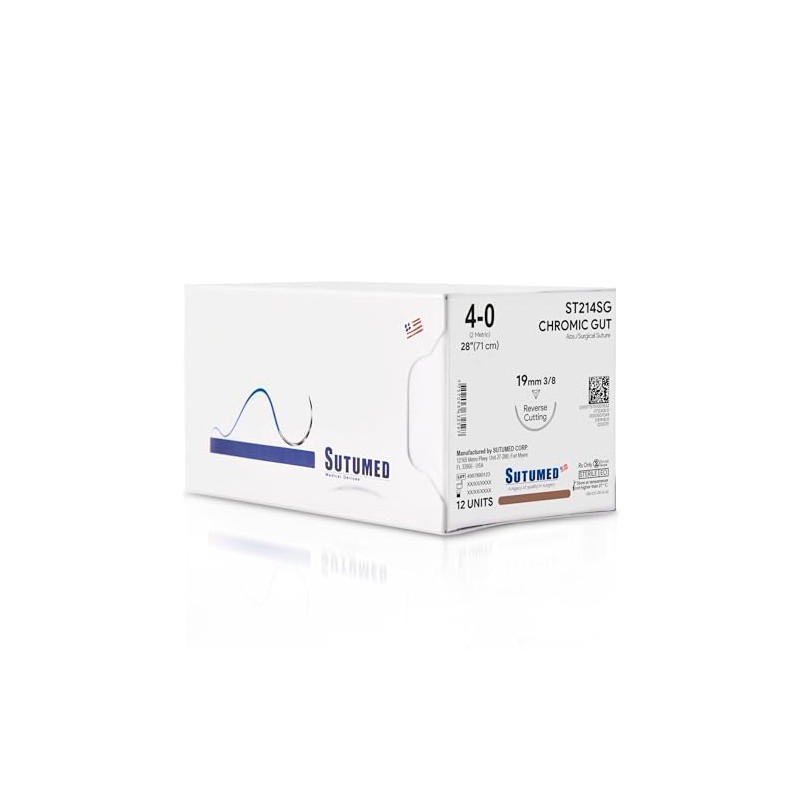Sutumed CHROMIC Gut Absorbable Surgical Suture USP Size 4-0, 1/2
