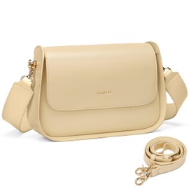 Ligoflsy Small Shoulder Bags for Women, Mini Purses with 2 Removable Strap, Vegan Leather Satchel Bag (Ivory)