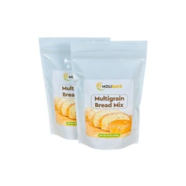 Molibake Multigrain Bread Mix – Pack of 2 – Premium All-Natural Baking Mix for Bread Machine and Oven – 15 oz – Gourmet Blend with Sunflower Seeds, Brown Flax, Pumpkin Seeds, Oat Flakes, Rye, Barley Malt, Wheat Bran – Easy-to-Use Bread Maker Mix for Homemade Baking
