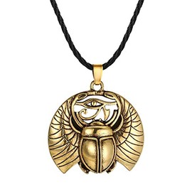 DUTACK Eye of Horus Necklace Scarab Pendant Sterling Silver Eye of Providence Ankh Horus Eye Ancient Egyptian Protection Amulet All-Seeing-Eye Necklace for Women