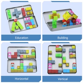 Mini Magnetic Cubes STEM Set for Kids Ages 3-5, 35PCS Educational Travel Building Toys with Magnetic Tin Box, Birthday Gift for Boys & Girls 4-8, Preschool Brain Development Activities