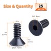 YOUFEN #6-32 X 3/8" Flat Head Socket Cap Screws 10.9