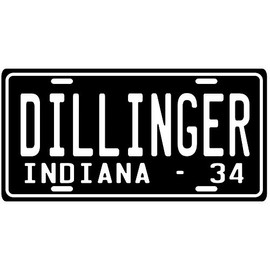 John Dillinger Great Depression Era Gangster 1934 Indiana License Plate
