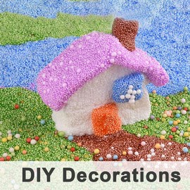 -Polystyrene Beads Small Foam Balls Slime Beads Set with 3 Slime Tools Fit for Slime Making Art DIY Craft, (Contain No Slime)