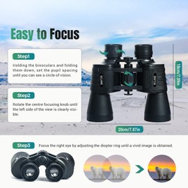 20x50 High Powered Binoculars for Adults, Waterproof Compact HD Binoculars with BAK4 Prism, FMC Lens, Binocularsfor Bird Watching Hunting Stargazing and Traveling (Includes Carrying Bag)